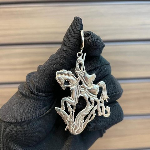 Pingente São Jorge G 5X3cm Prata Legítima 925 - comprar online