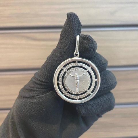 Pingente Oração Pai Nosso 3,5X3,5cm Prata Legítima 925 - comprar online