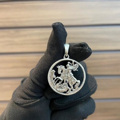 Pingente São Jorge 2,5X2,5cm Prata Legítima 925 - comprar online