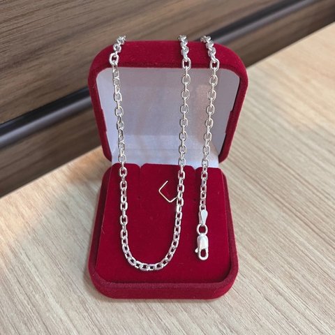 Corrente Cartie Cadeado 60cm 3,5mm Prata Legítima 925