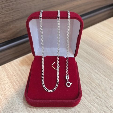 Corrente Elo Duplo 70cm 2mm Prata Legítima 925