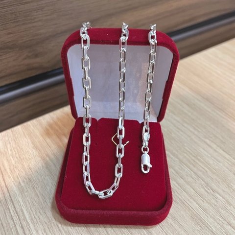 Corrente Cartie Cadeado 70cm 4mm Prata Legítima 925