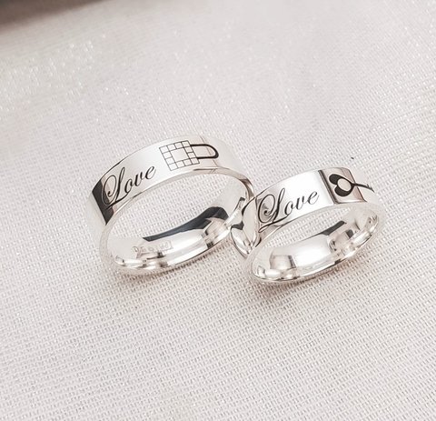 Aliança 6mm Gravação Love no Laser Prata 950