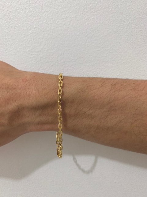 Pulseira Cadeado 4mm Banhada a Ouro 18K