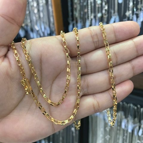 Corrente + Pulseira Cartie Tijolinho Banhada a Ouro 18K