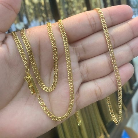 Corrente + Pulseira Elo Duplo Banhado a Ouro 18K