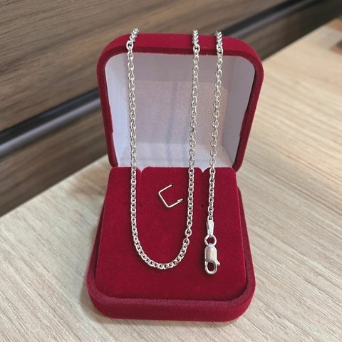 Corrente Cartie Cadeado 60cm 2mm Prata 925