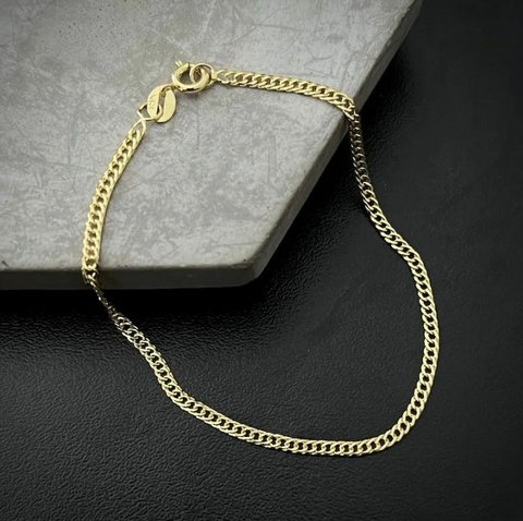 Pulseira Grumet Dupla 2,5MM Banhado a Ouro 18K