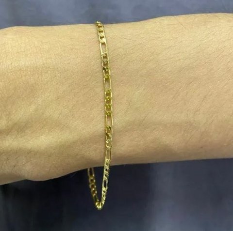 Pulseira 3 por 1 2.3MM Banhado a Ouro 18K