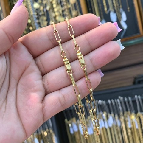 Pulseira Cartie Elo Longo 3,5MM Banhado a Ouro 18K