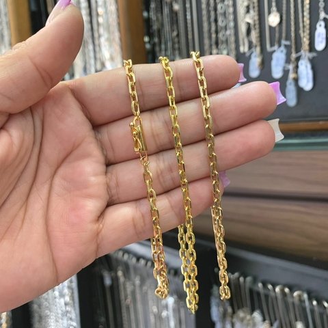Pulseira Cartie Cadeado 21,5cm 4mm Banhada a Ouro 18K