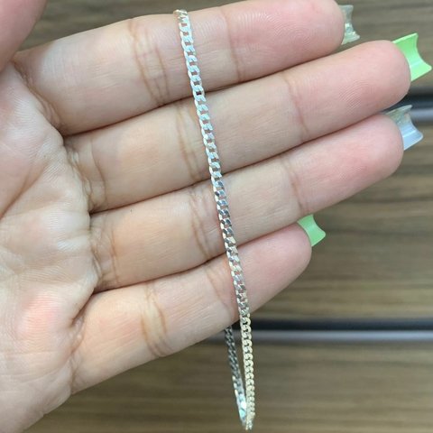 Pulseira Grumet 2mm 21cm Prata Legítima 925