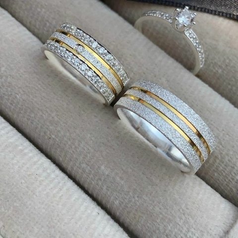 Aliança 6mm Feminina com Pedras de Zircônia Prata 950