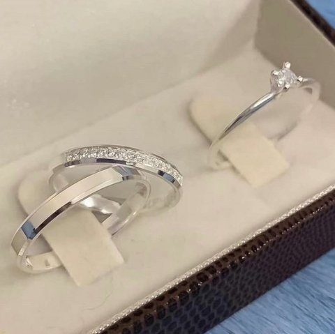 Aliança 3mm Feminina com Pedras de Zircônia Prata 950