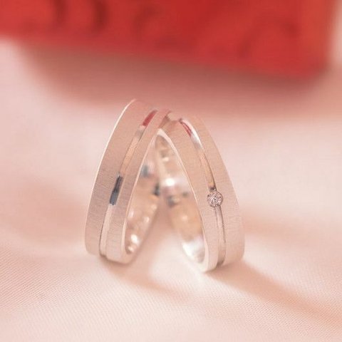 Aliança 5mm Feminina com Zircônia Prata 950