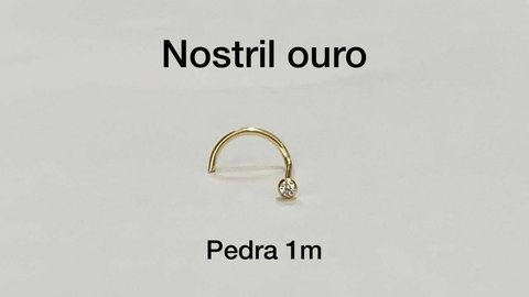 Piercing Nostril Zircônia 1mm Ouro 18K