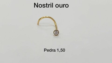 Piercing Nostril Zircônia 1.50mm Ouro 18K