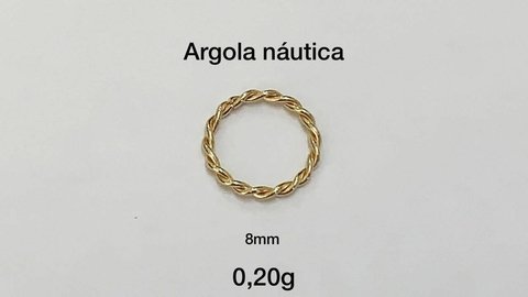 Piercing Argola Náutica 8mm Nariz Ouro 18K