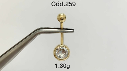 Piercing Umbigo Zircônia Ouro 18K