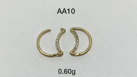 Piercing Orelha Lua Ouro 18K