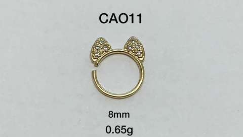 Piercing Orelha Minnie Zircônia Lado Esquerdo Ouro 18K