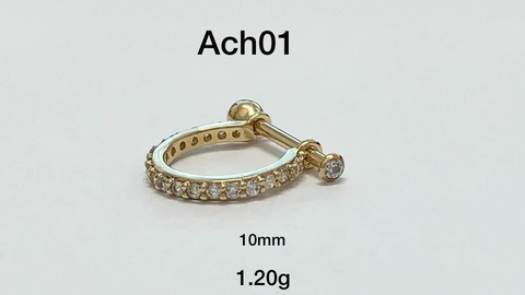 Piercing Orelha Conch Zircônia Ouro 18K