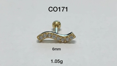 Piercing Orelha Hélix Zircônia Ouro 18K