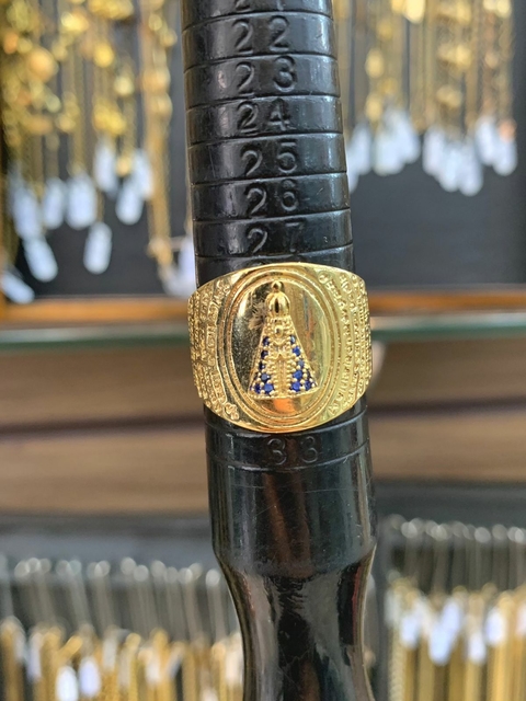 Anel Nossa Senhora Aparecida - 8.6G - Banhado a Ouro 18K