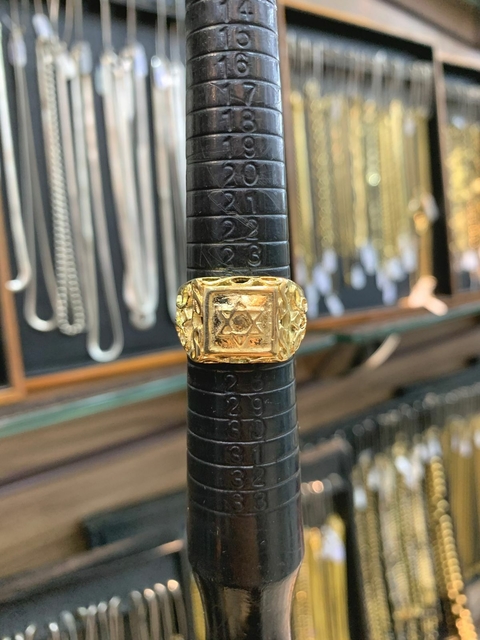 Anel Estrela de Davi - 6.3G - Banhado a Ouro 18K