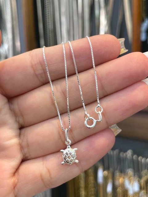 Colar Mini Tartaruga Prata 925