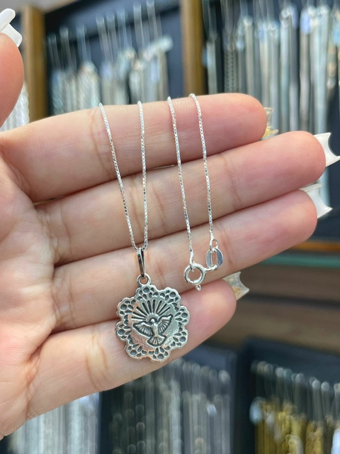 Colar Divino Espírito Santo Prata 925