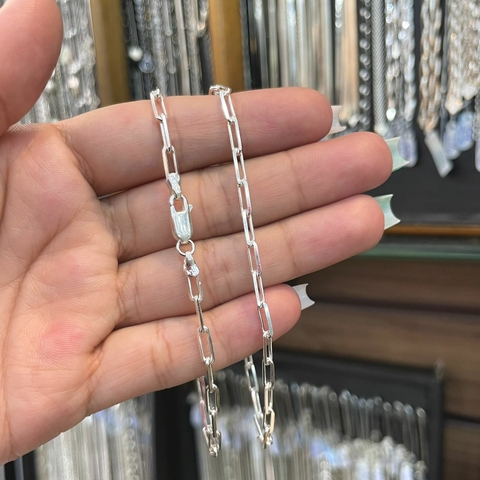 Pulseira Cartie 3mm 20,5cm Prata Italiana 925