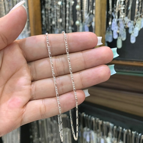 Pulseira 3 por 1 2mm 21cm Prata Legítima 925