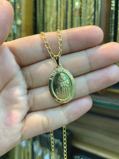 Pingente Nossa Senhora do Carmo 2,3X1,8cm Banhado a Ouro 18K
