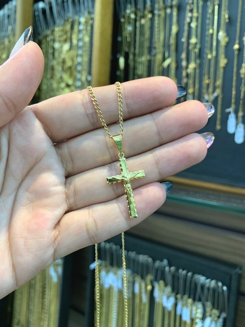 Pingente Crucifixo 2,6X1,7cm Banhado a Ouro 18K