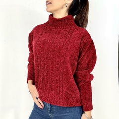 Sweater chenille cuello alto - Calma Indumentaria