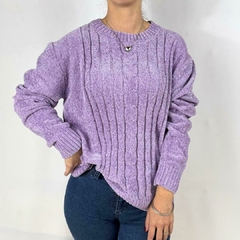 Sweater chenille cuello a la base - comprar online