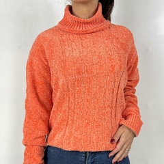 Sweater chenille cuello alto - comprar online