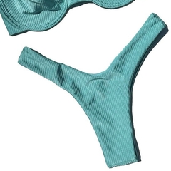 Calcinha Tulum azul tiffany Canelada - comprar online