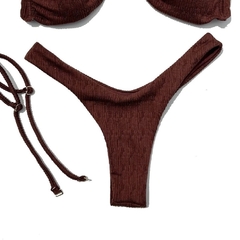 Calcinha Tulum Textura Marrom - comprar online
