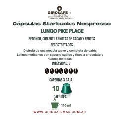 PIKE PLACE - CAJA x 10 CÁPSULAS STARBUCKS NESPRESSO. - comprar online
