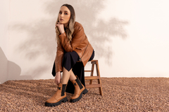 Bota tratorada cano médio bicolor - comprar online