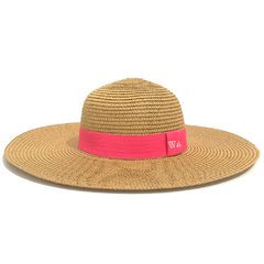 CHAPÉU FLOPPY FEMININO BEGE AREIA FAIXA COM INICIAIS