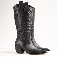 Bota Texana Mujer de Cuero con Grabados - comprar online