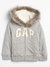 CASACO MOLETON GAP INFANTIL COM SHERPA CINZA MENINA