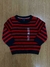 Sueter Tommy Hilfiger Tricô Listrado Vermelho e Azul Marinho
