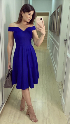 Vestido Azul marinho sarja - Shop Monelle