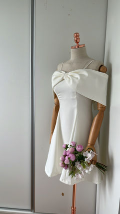 Vestido Noiva civil curto laço - loja online