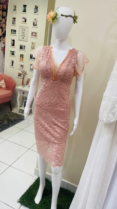 Vestido midi cor rose