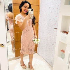 Vestido midi cor rose na internet